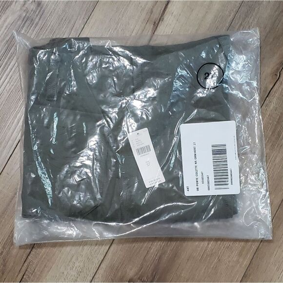 Anthropologie Mauve The Colette Cropped Wide-Leg Ponte Pants In Dried Fern Sz 27 - Picture 7 of 10